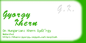 gyorgy khern business card